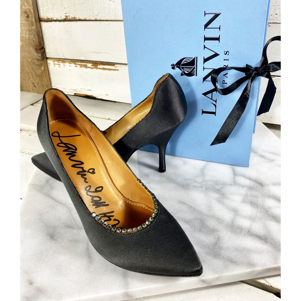 Lanvin Paris Silk & Crystal High Heels